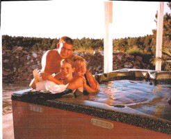 Phil Danielle & Mom soaking in the hottub.