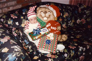 Phillip's first Christmas - 6 weeks old.