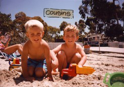Phil and Alex on the beach.