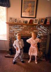 Phil at age 3 says, Girls think they're SO cool!